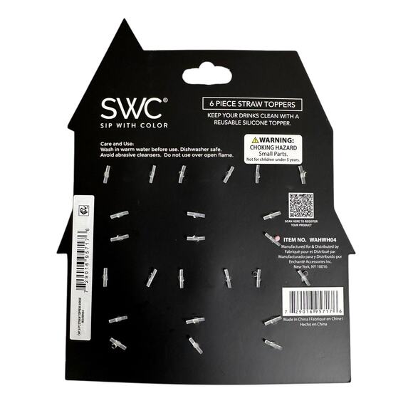 SWC 6 Piece Straw Toppers Ghosts Dogs White Halloween New - Picture 6 of 6